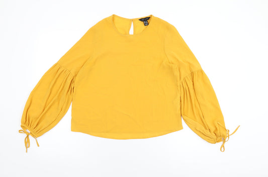 Womens UK Size 8 New Look Yellow Basic Blouse