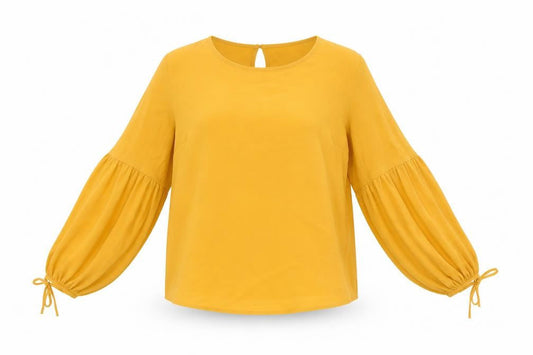 Womens UK Size 8 New Look Yellow Basic Blouse