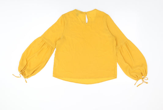 Womens UK Size 8 New Look Yellow Basic Blouse