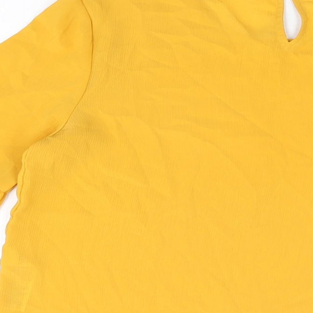 Womens UK Size 8 New Look Yellow Basic Blouse