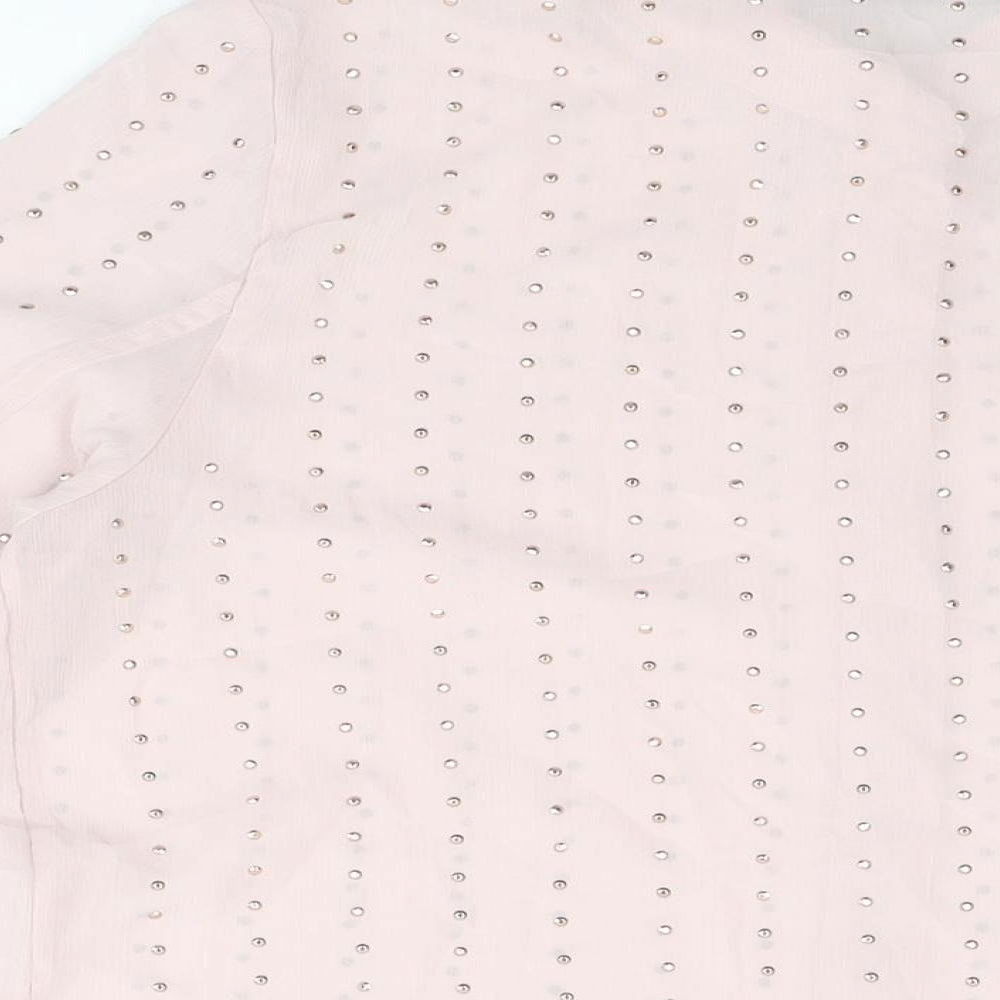 Womens UK Size 14 Marks and Spencer Pink Basic Button-Up