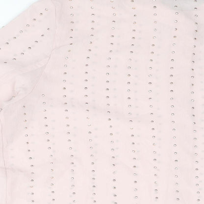 Womens UK Size 14 Marks and Spencer Pink Basic Button-Up