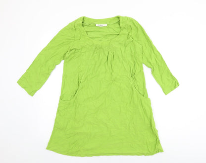 Womens UK Size S Adini Green Basic T-Shirt