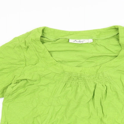 Womens UK Size S Adini Green Basic T-Shirt