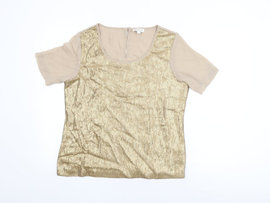 Womens UK Size M Monsoon Beige Basic T-Shirt