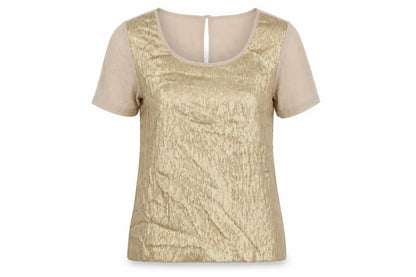 Womens UK Size M Monsoon Beige Basic T-Shirt