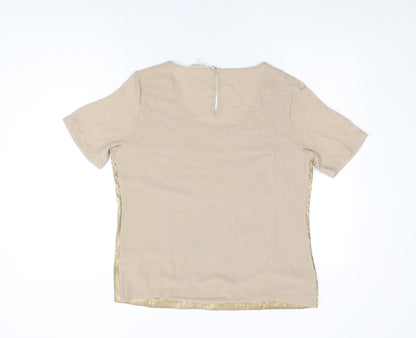 Womens UK Size M Monsoon Beige Basic T-Shirt
