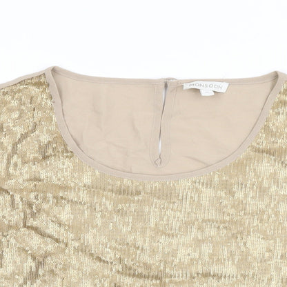 Womens UK Size M Monsoon Beige Basic T-Shirt