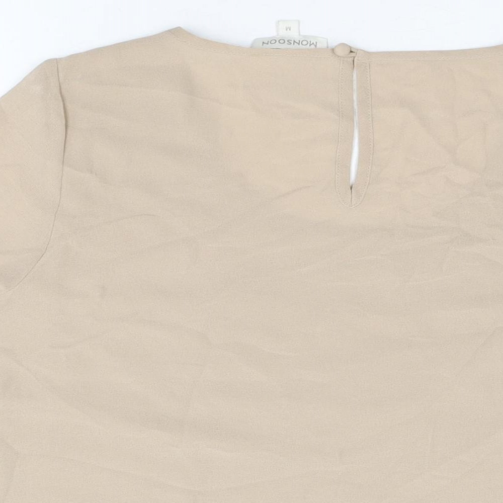 Womens UK Size M Monsoon Beige Basic T-Shirt