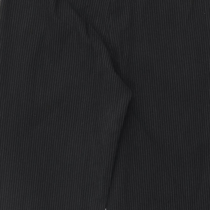 New Look Womens Black Striped Polyester Trousers Size 8 L29 in Regular Zip