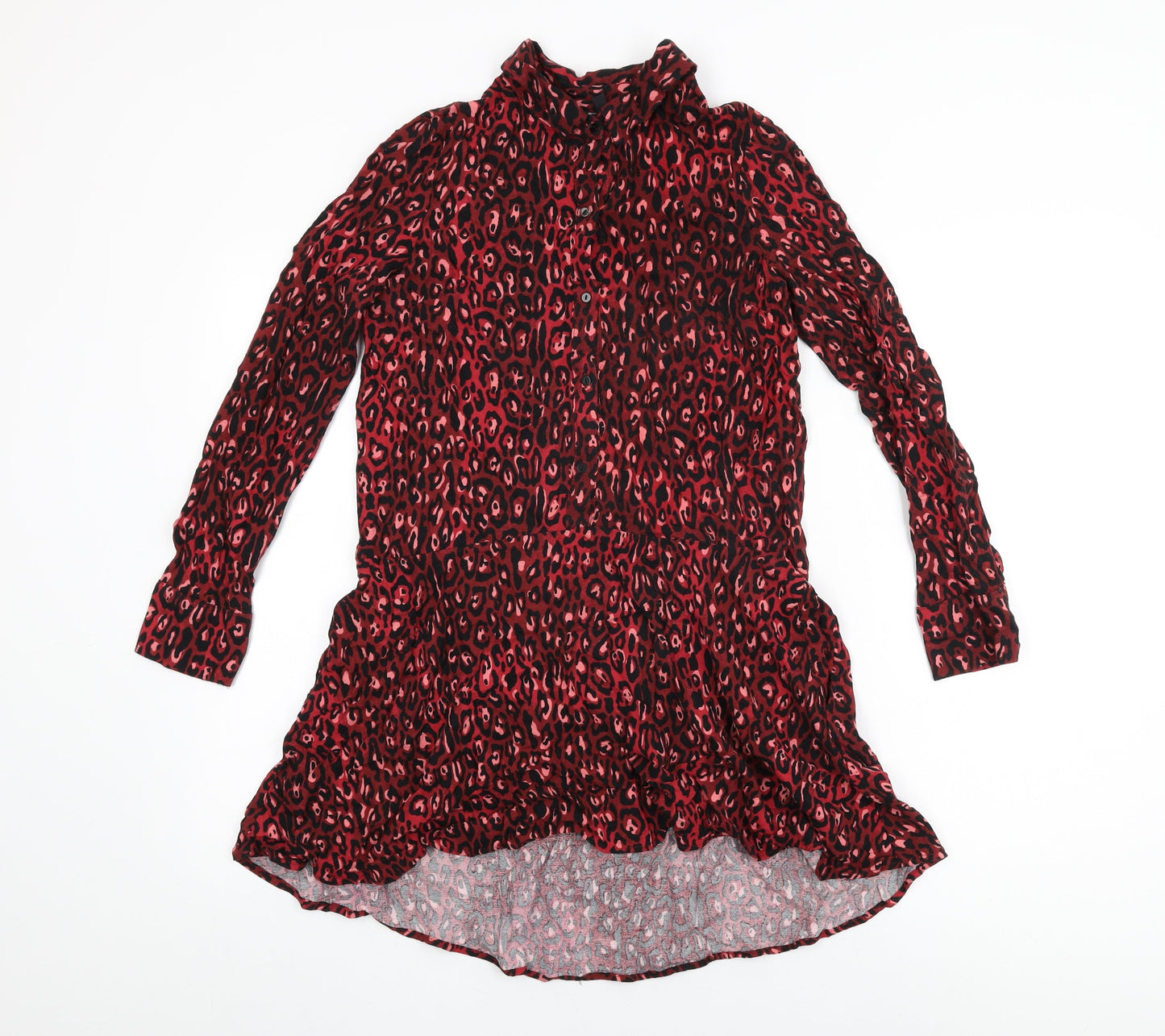 Womens UK Size S Zara Red Basic T-Shirt