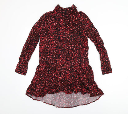 Womens UK Size S Zara Red Basic T-Shirt