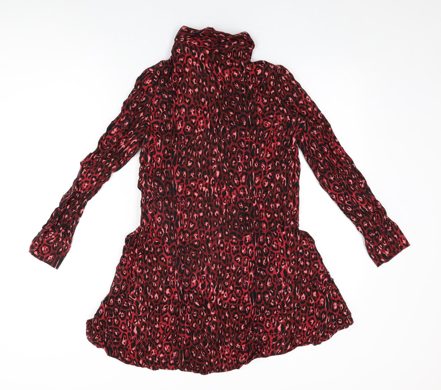Womens UK Size S Zara Red Basic T-Shirt