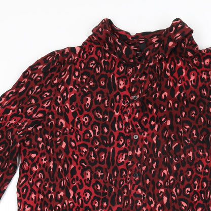 Womens UK Size S Zara Red Basic T-Shirt