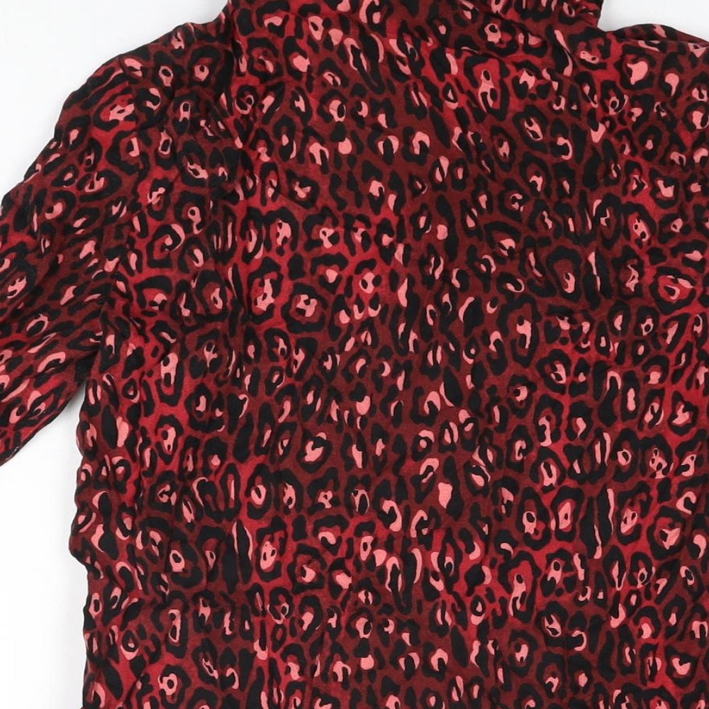 Womens UK Size S Zara Red Basic T-Shirt