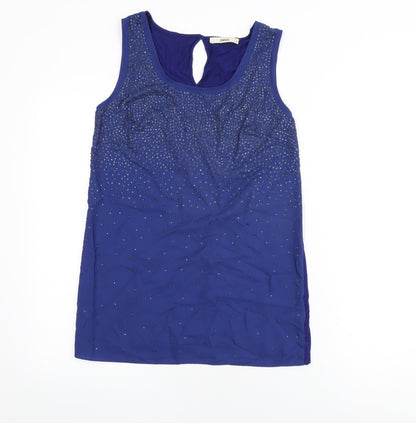 Womens UK Size S Oasis Blue Basic Tank