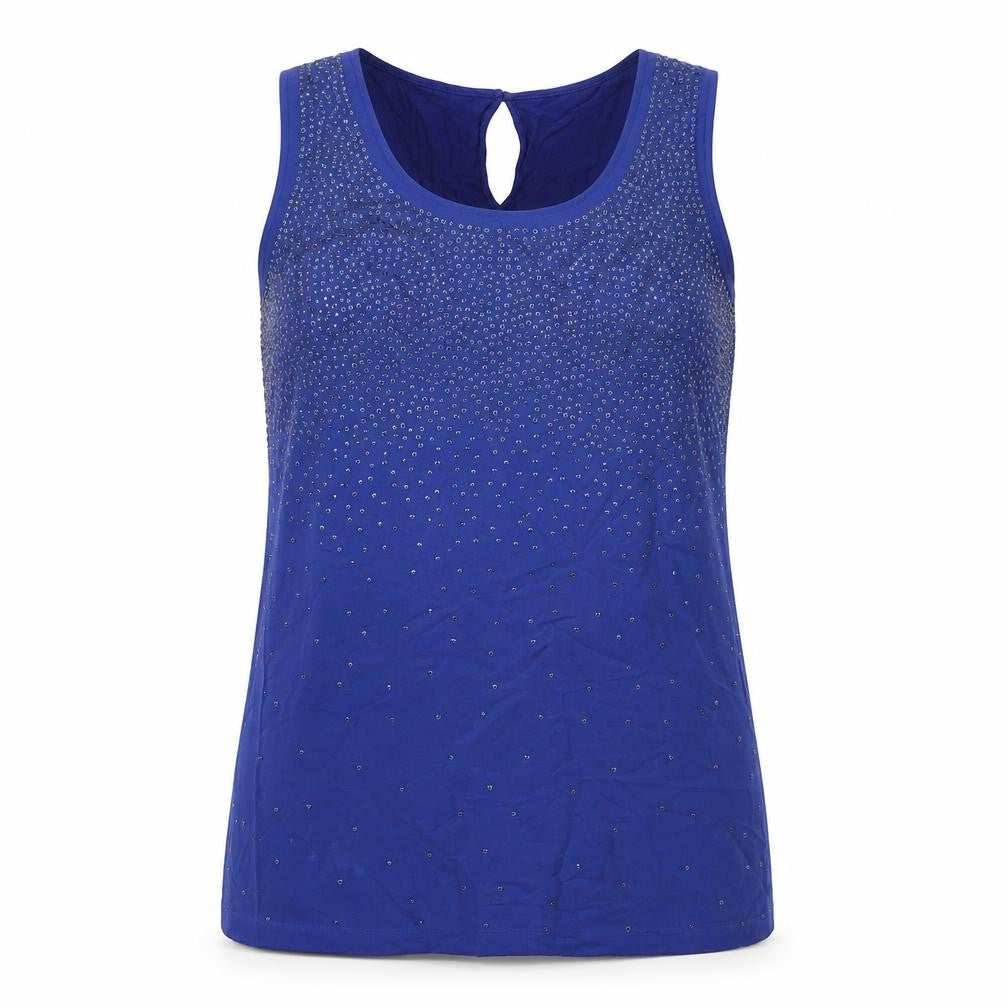 Womens UK Size S Oasis Blue Basic Tank