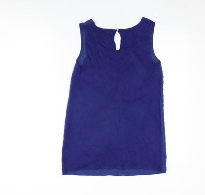 Womens UK Size S Oasis Blue Basic Tank