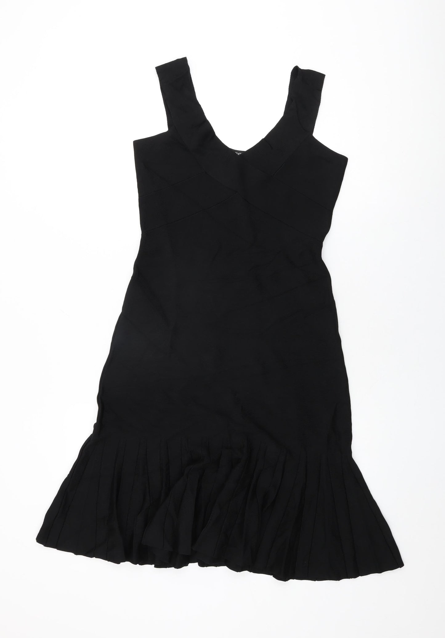 NEXT Womens Black Viscose Shift Size 10 V-Neck Pullover