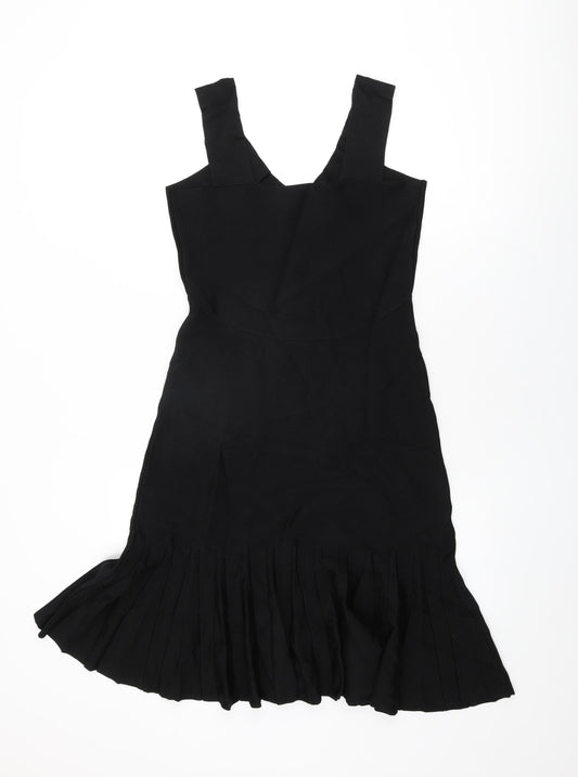 NEXT Womens Black Viscose Shift Size 10 V-Neck Pullover