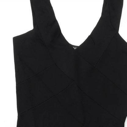 NEXT Womens Black Viscose Shift Size 10 V-Neck Pullover