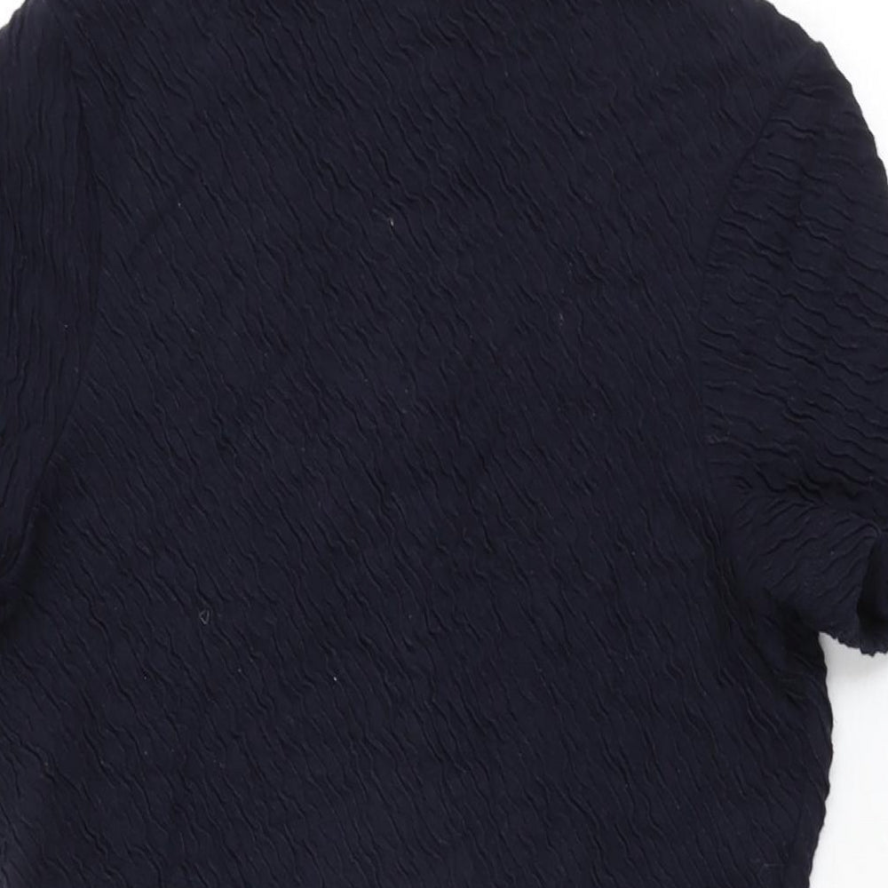 French Connection Womens Blue Viscose Shift Size 8 Round Neck Zip