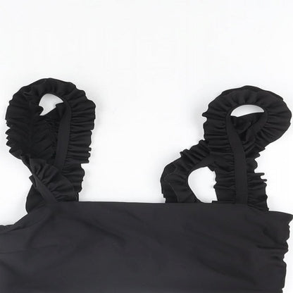 H&M Womens Black Polyester Top Size 8