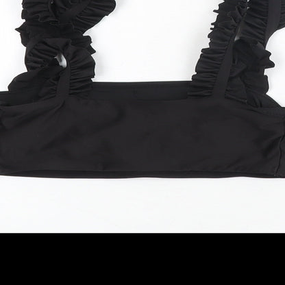 H&M Womens Black Polyester Top Size 8