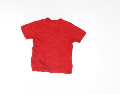 United Colors of Benetton Boys Red Cotton Basic T-Shirt Size S Round Neck Pullover