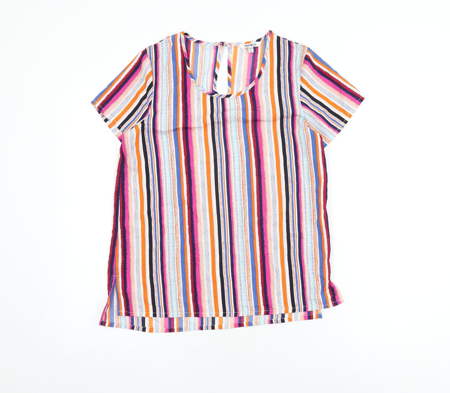 Womens UK Size 8 Pep & Co Multicoloured Basic T-Shirt