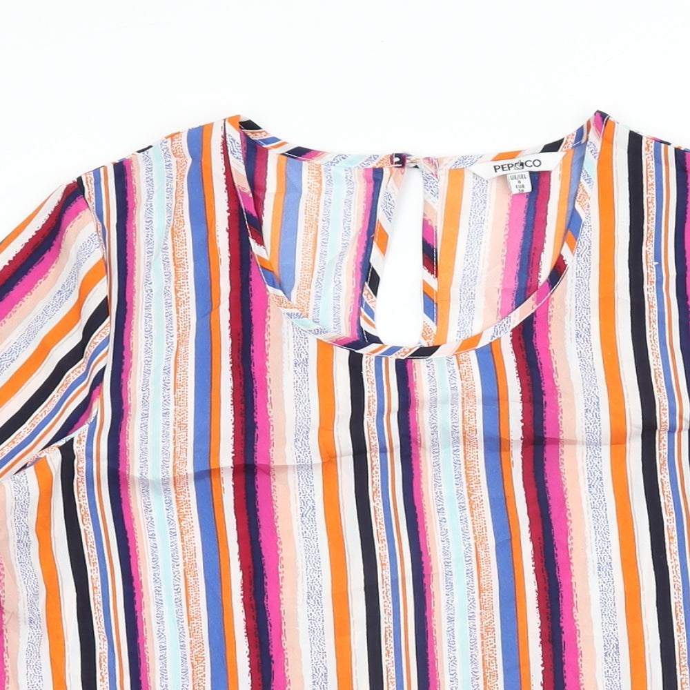 Womens UK Size 8 Pep & Co Multicoloured Basic T-Shirt