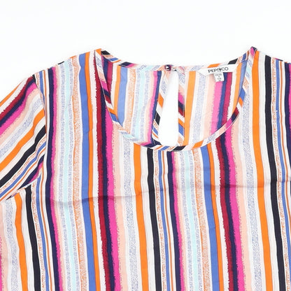 Womens UK Size 8 Pep & Co Multicoloured Basic T-Shirt