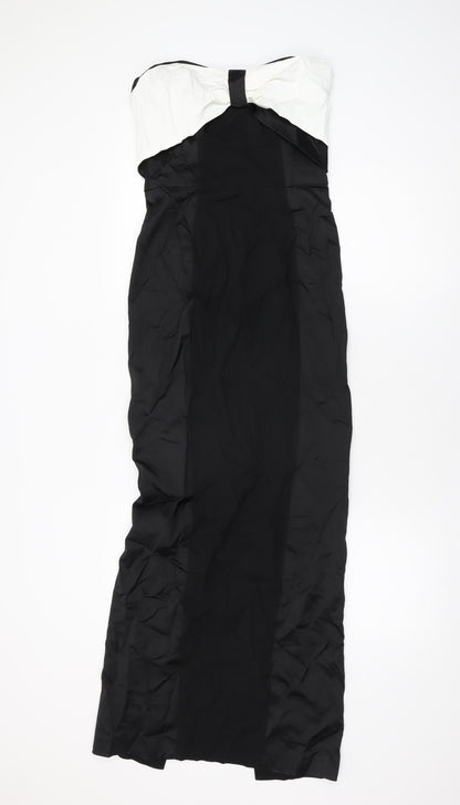 Coast Womens Black Acetate Bodycon Size 8 Off the Shoulder Zip