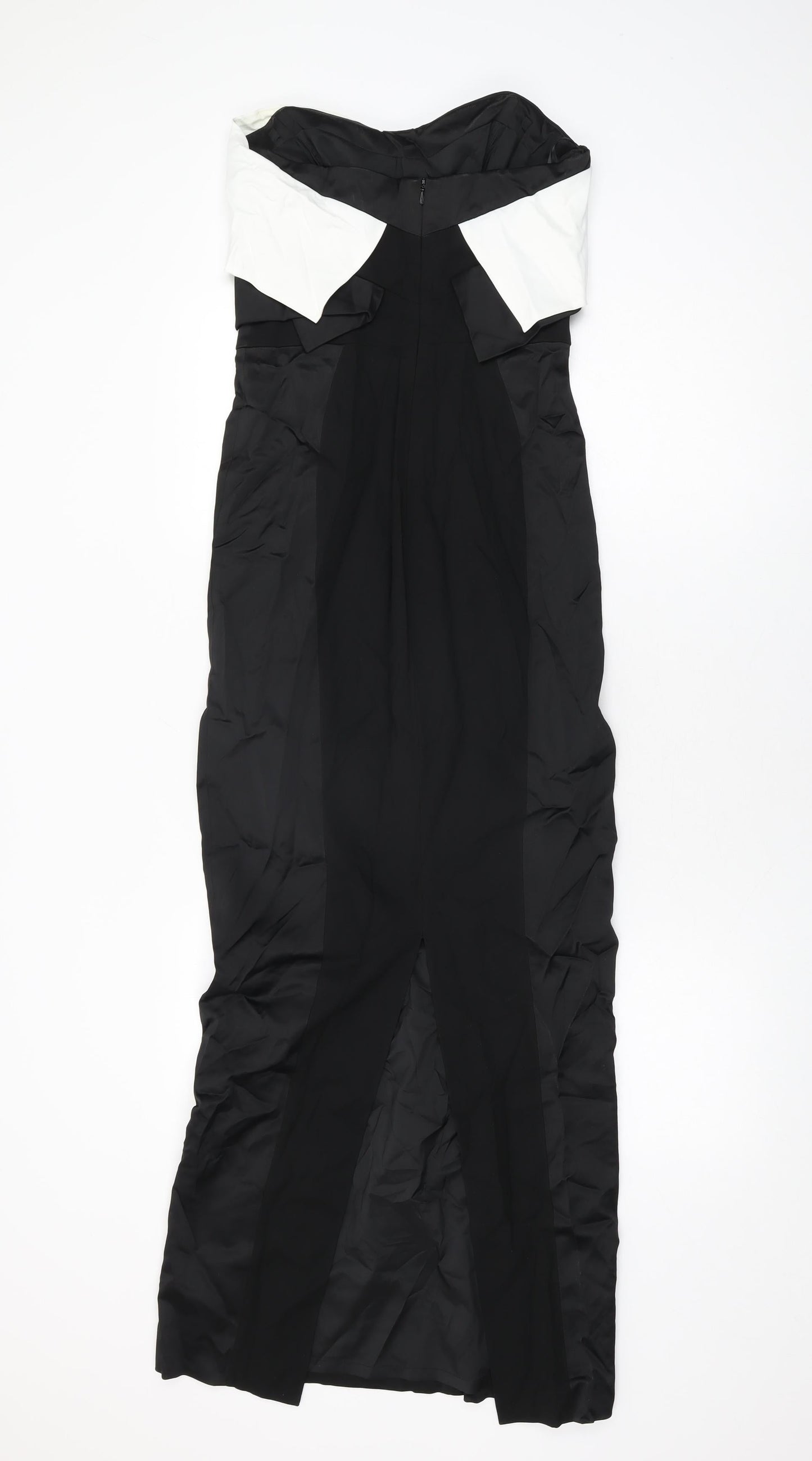 Coast Womens Black Acetate Bodycon Size 8 Off the Shoulder Zip