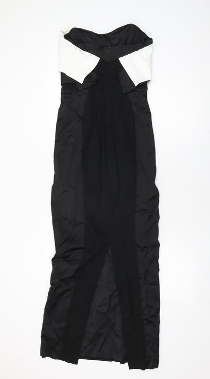 Coast Womens Black Acetate Bodycon Size 8 Off the Shoulder Zip