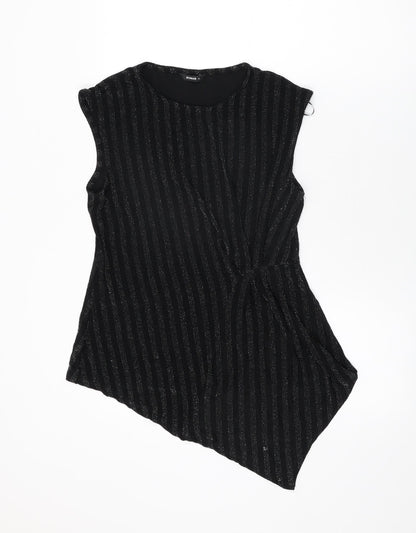 Womens UK Size 12 Roman Black Basic T-Shirt