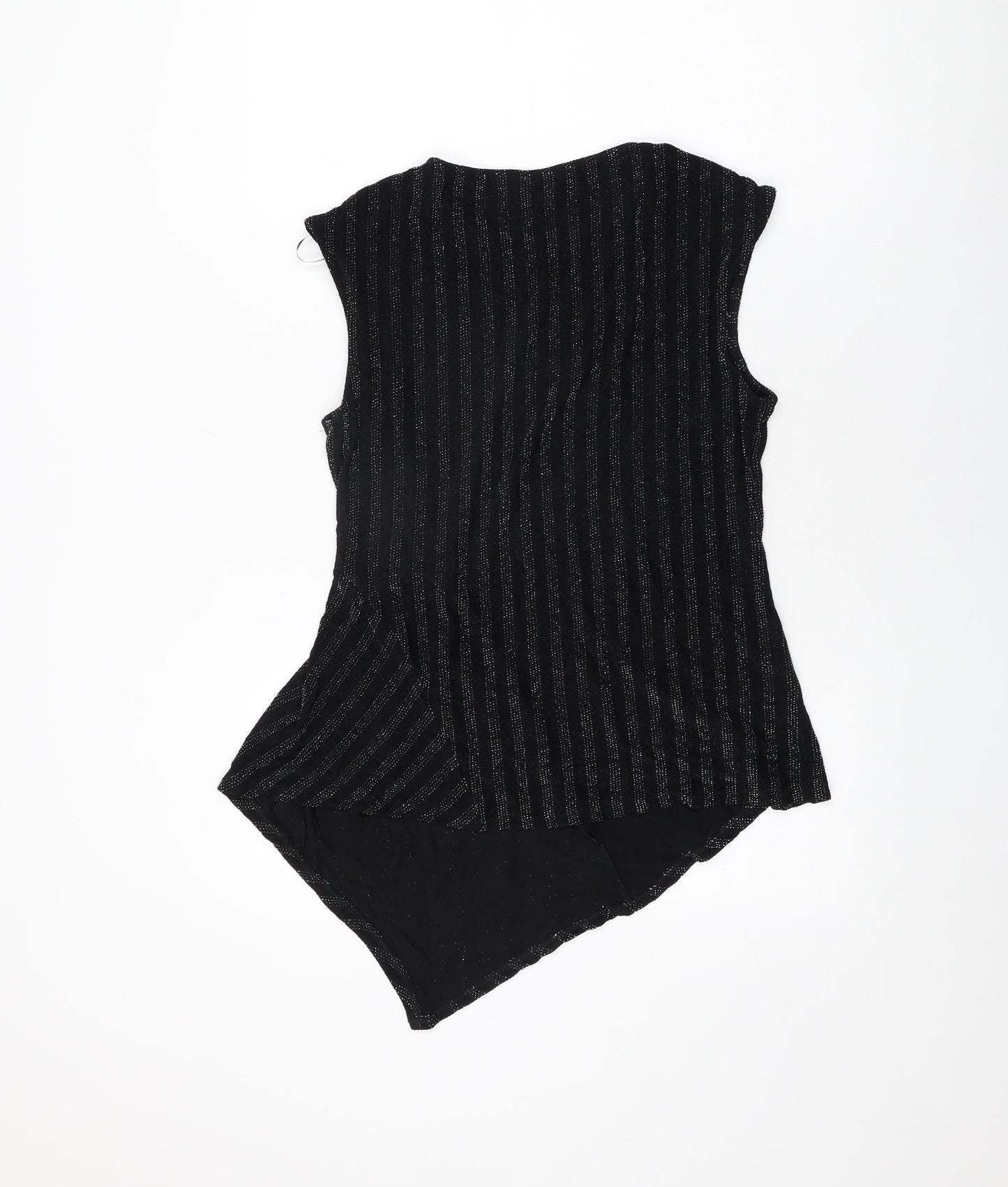 Womens UK Size 12 Roman Black Basic T-Shirt