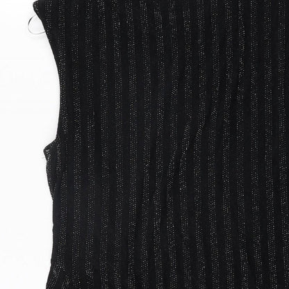 Womens UK Size 12 Roman Black Basic T-Shirt