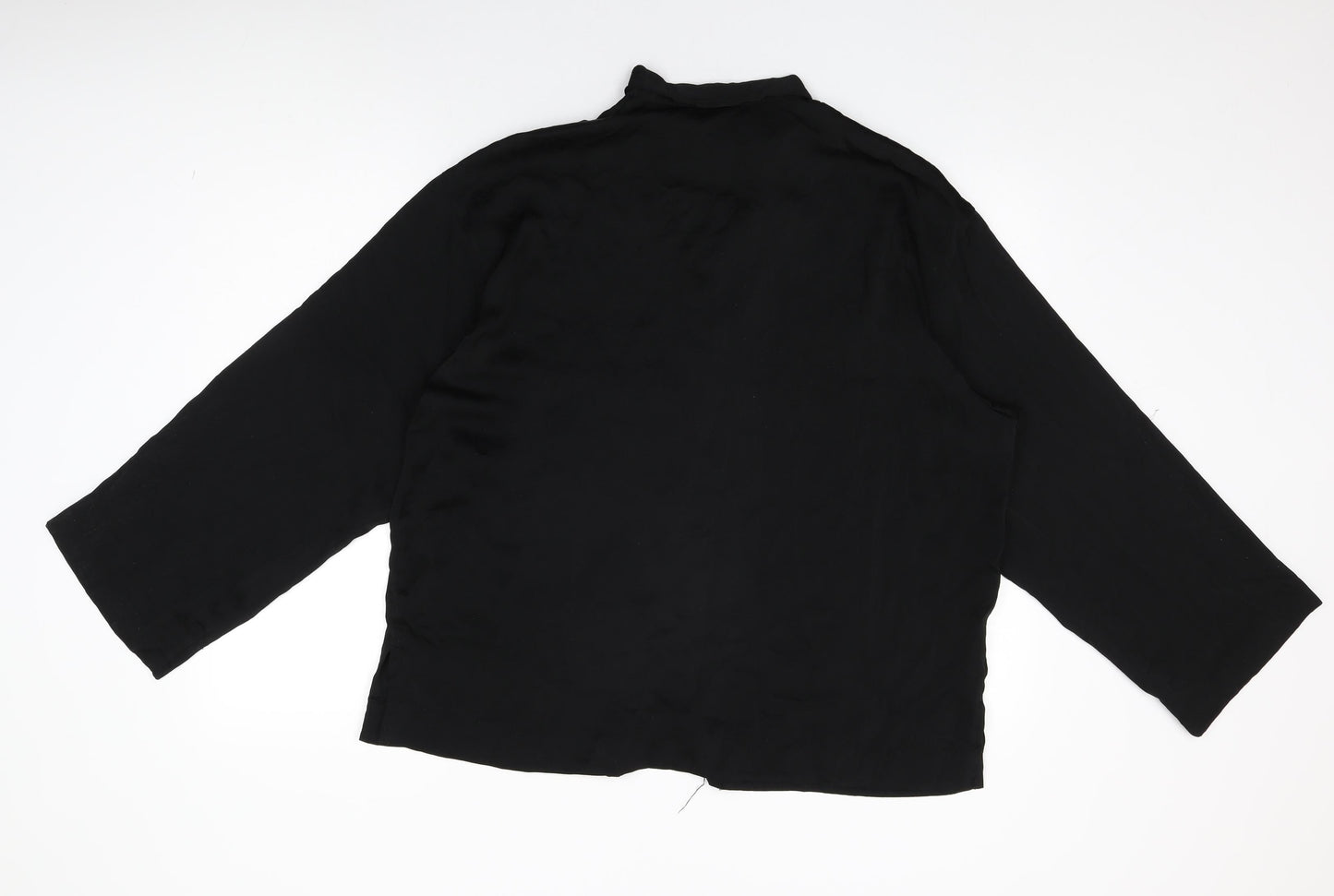 Womens UK Size M H&M Black Basic Button-Up