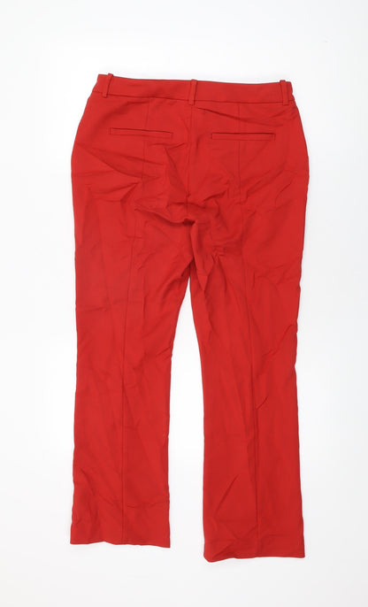 Womens UK Size 12 French Connection Regular Fit  Red Trousers