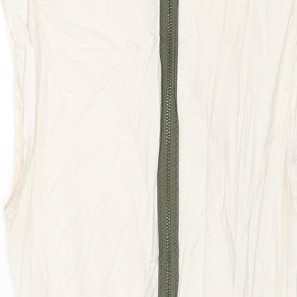 Mango Womens Grey Viscose Shift Size L V-Neck Zip