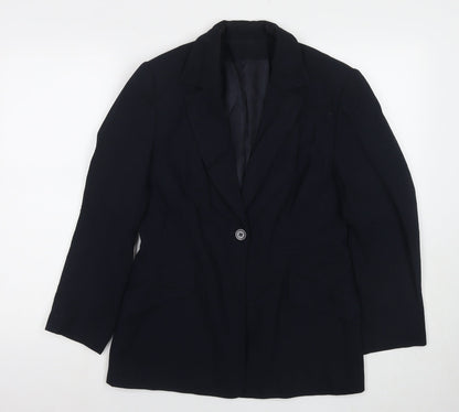 Principles Womens Blue Jacket Blazer Size 12 Button