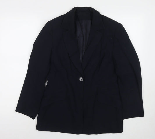 Principles Womens Blue Jacket Blazer Size 12 Button