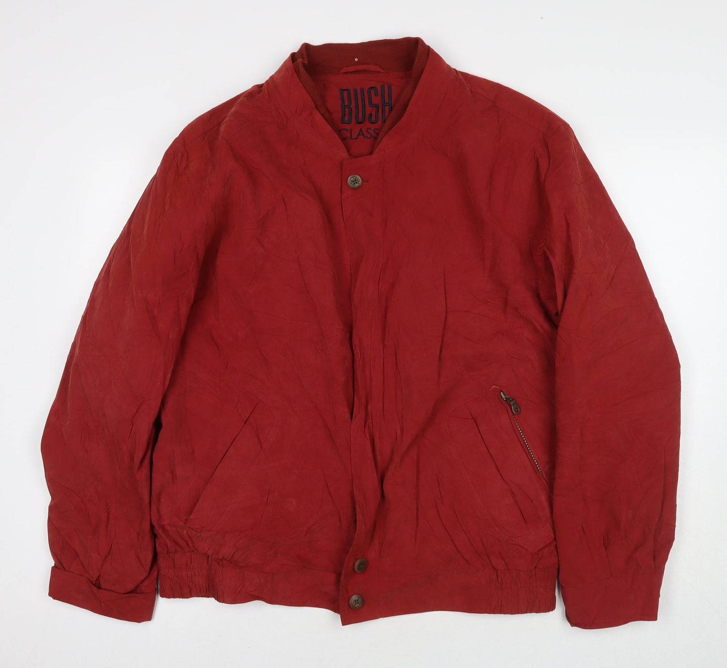 Mens UK Size L Bush Red Bomber Jacket