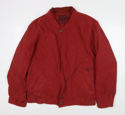 Mens UK Size L Bush Red Bomber Jacket