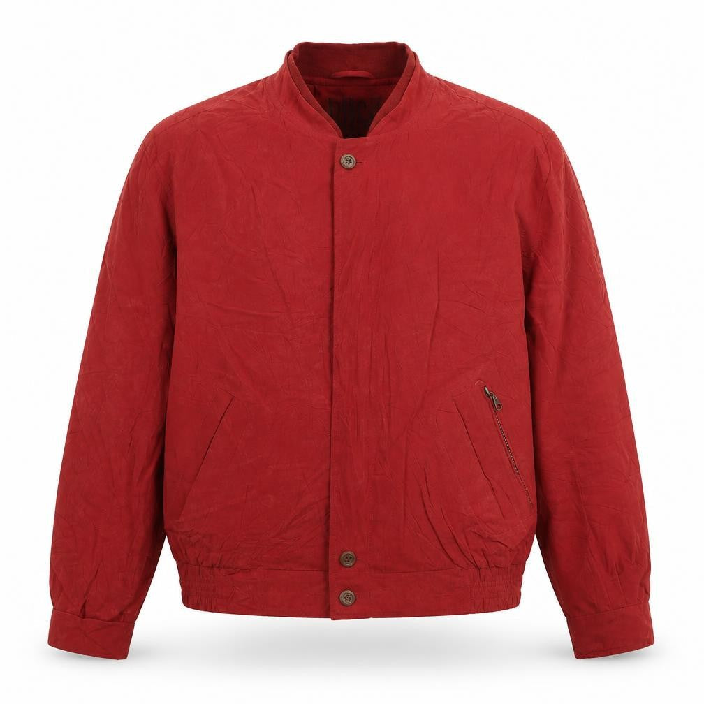 Mens UK Size L Bush Red Bomber Jacket