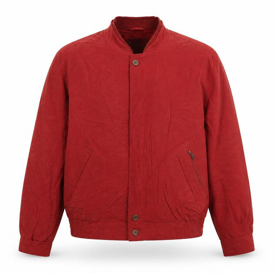 Mens UK Size L Bush Red Bomber Jacket