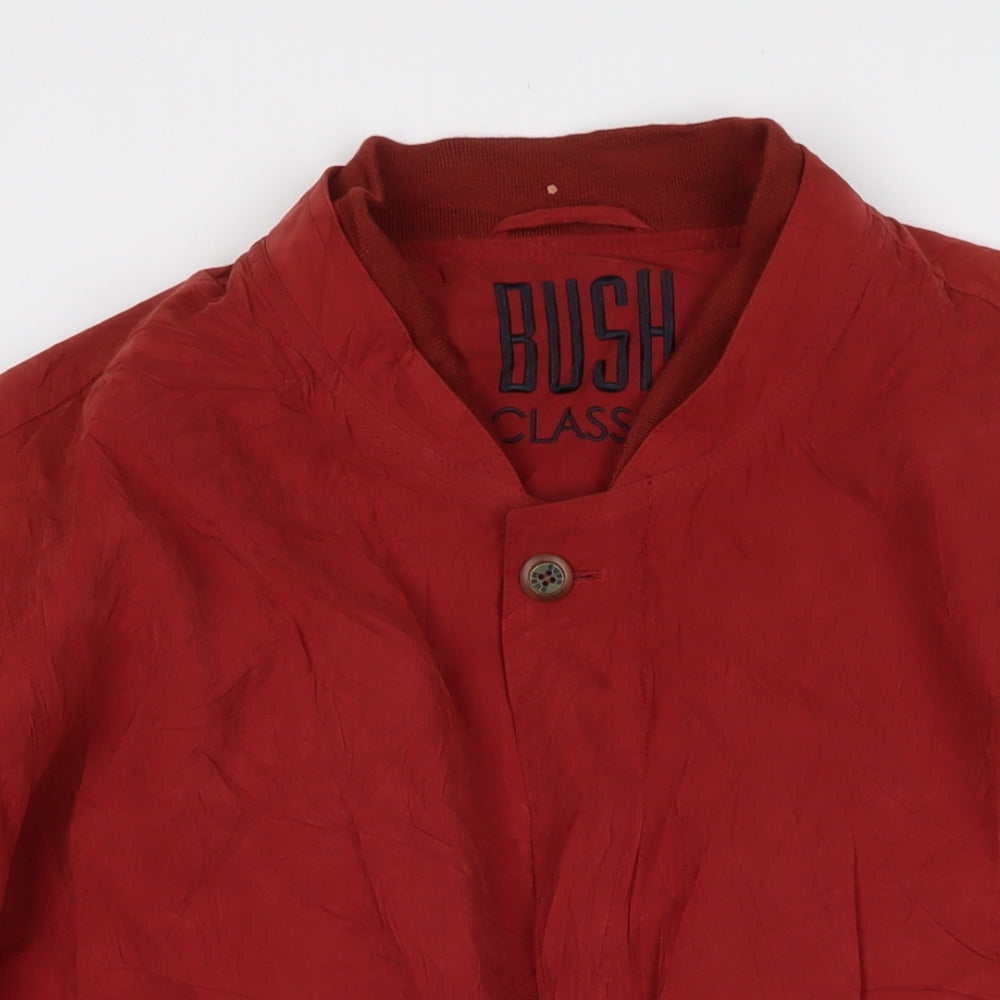 Mens UK Size L Bush Red Bomber Jacket