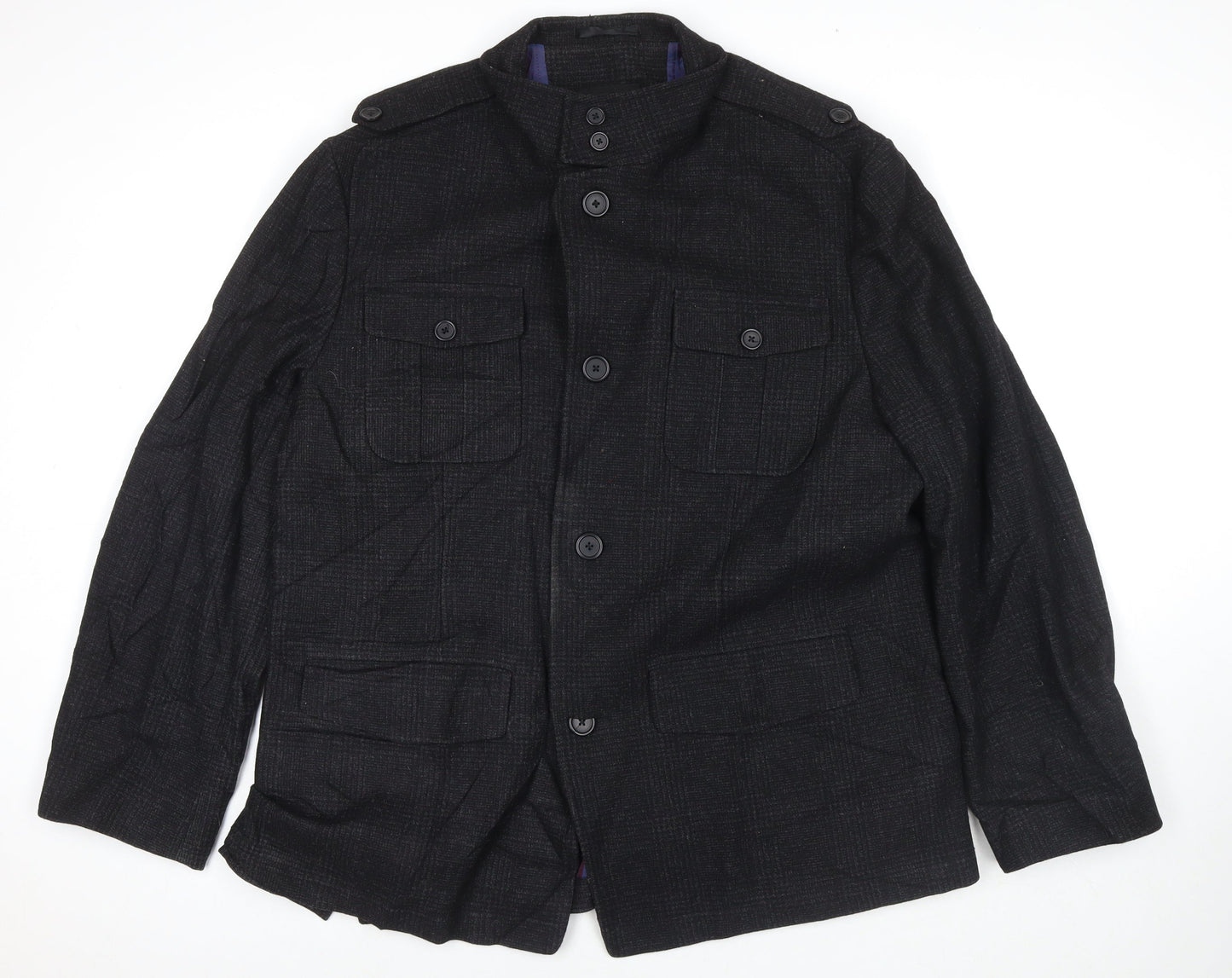 Mens UK Size XL Marks and Spencer Black Pea Coat