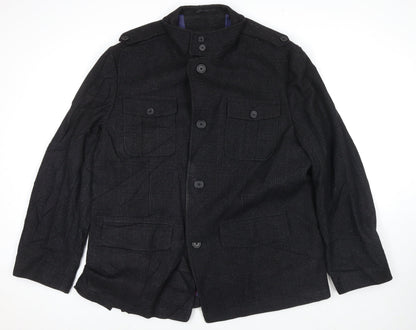 Mens UK Size XL Marks and Spencer Black Pea Coat